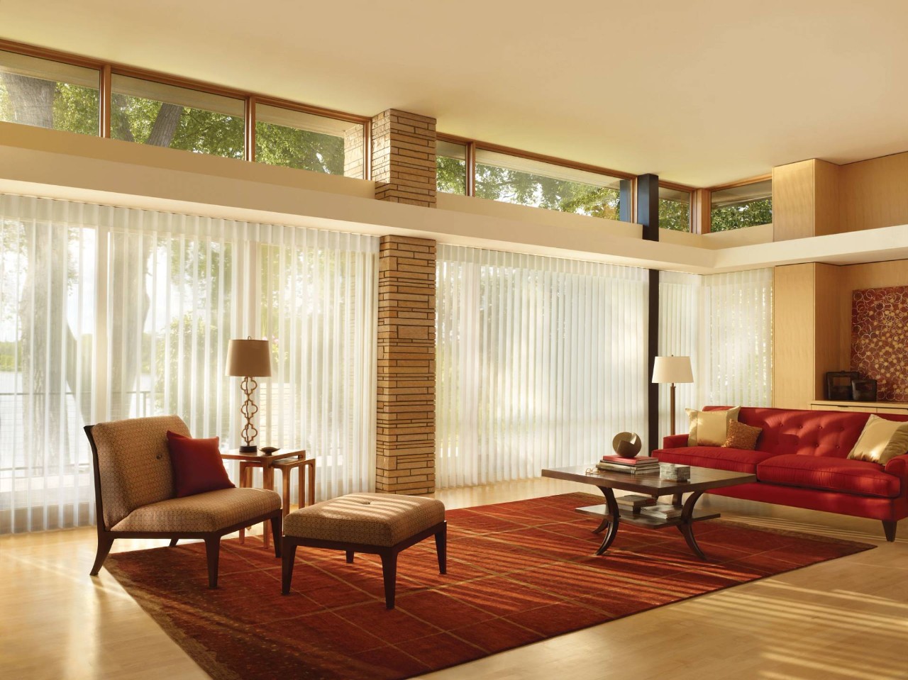 Luminette® Sheer Panels providing ambience as decorative shades in a living room near Wenonah, NJ
