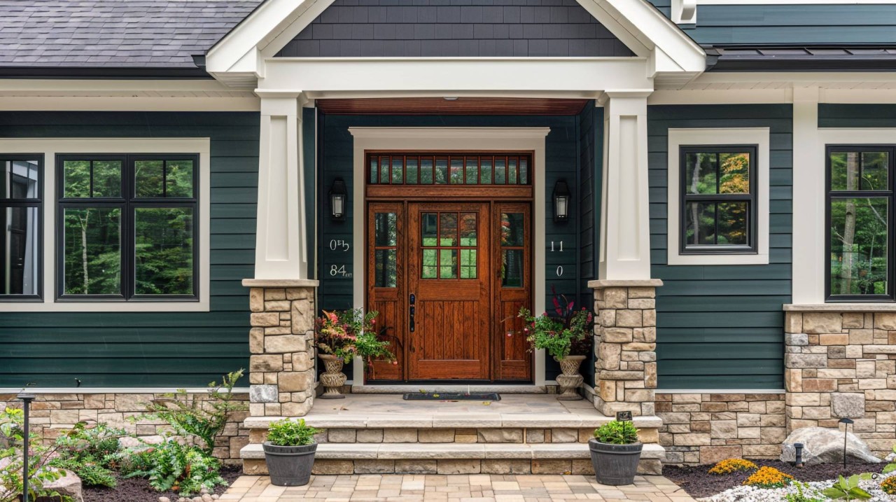 Modern home with sidelight windows near Wenonah, NJ